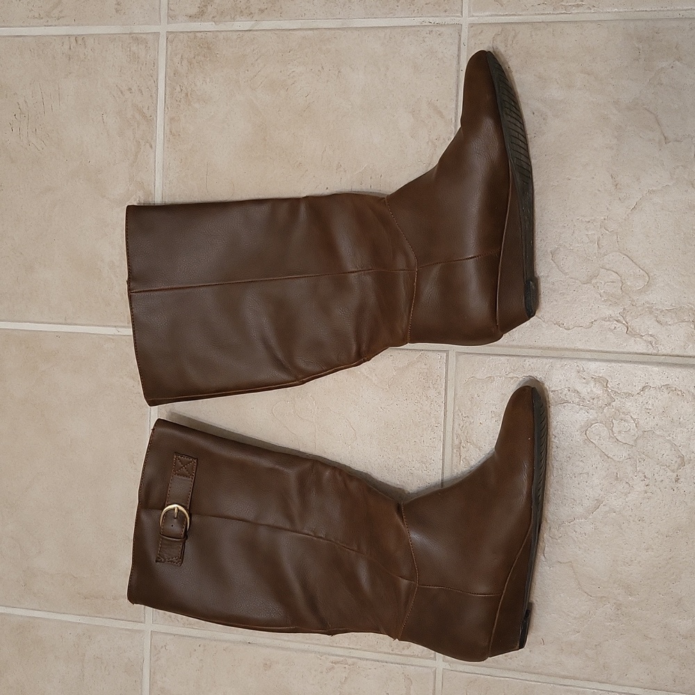 Faux leather boots